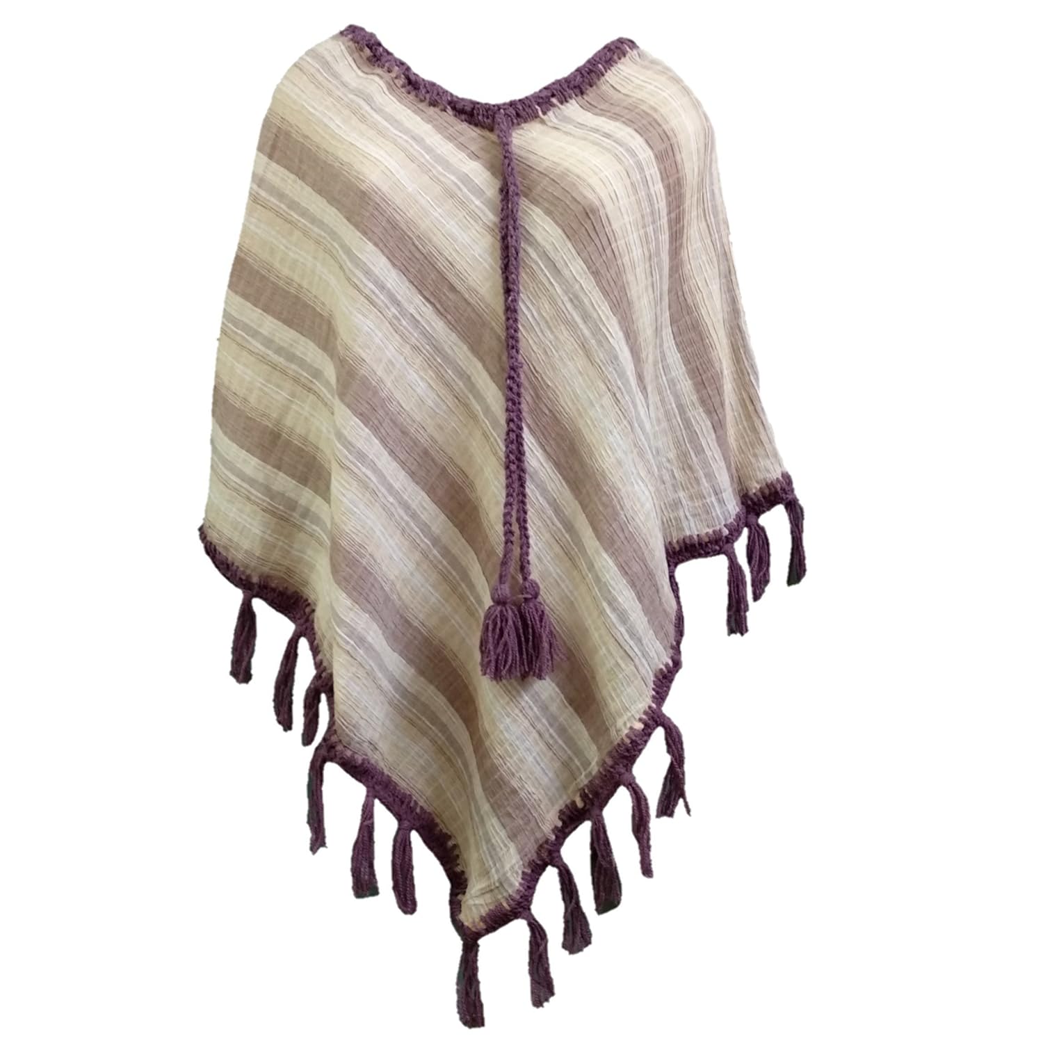 poncho wool hand crochet