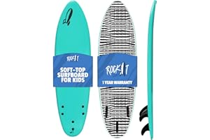 ROCK IT Rock-It 6' Baby Jesús Surfboard Soft Top Surfboard, Kids Surfboard with Innovative Design Easy to Paddle and Maneuverable, Small Surfboard, Surfboards for Kids