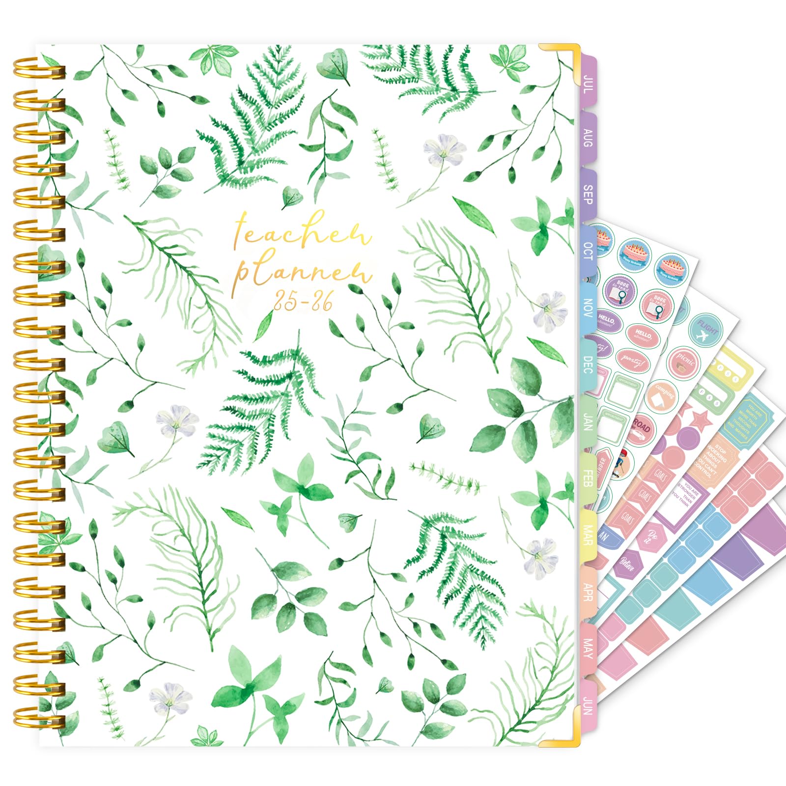 Photo 1 of Teacher Planner 2025-2026, 8.5"x11" Large Academic School Year Planner from July 2025 to June 2026, Weekly & Monthly Lesson Planning Book with Pocket & Stickers for School Teachers Supplies