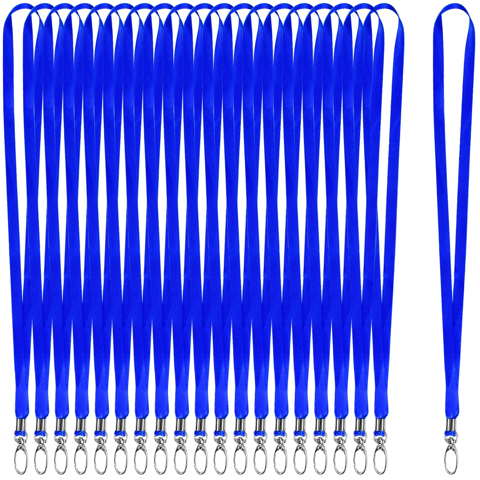 NiceLand Office Lanyard,20 PCS Lanyard Neck Strap Office Nylon Flat Lanyards with Metal Swivel Hooks Clips for ID Card Holder（blue）