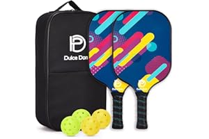 DULCE DOM Pickleball Paddles, USAPA Approved Fiberglass Pickleball Set of 2/4 with Pickleball Paddles, 4 Pickleball Balls and Pickleball Bag, Pickleball Rackets Gifts for Beginners & Pros