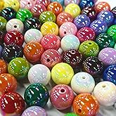100PCS 16mm Beads for Pens Rainbow Round Chunky Bubblegum Focal Acrylic Beads Bulk for Making Crafts Beadable Pens DIY Bracelets Necklace Jewelry Keychain Plastic Colorful Candy Bead