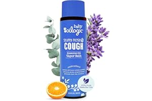 Oilogic Stuffy Nose & Cough Essential Oil Vapor Bath for Babies & Toddlers - Gentle Baby Bath Essentials – Pediatrician-Tested & Safe for Babies, 12.9 Fl Oz