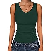 ANRABESS Tank Tops for Women V Neck Ribbed Knit Slim Fitted Sleeveless Basic Tee Tanks Casual Summer Clothes 2026