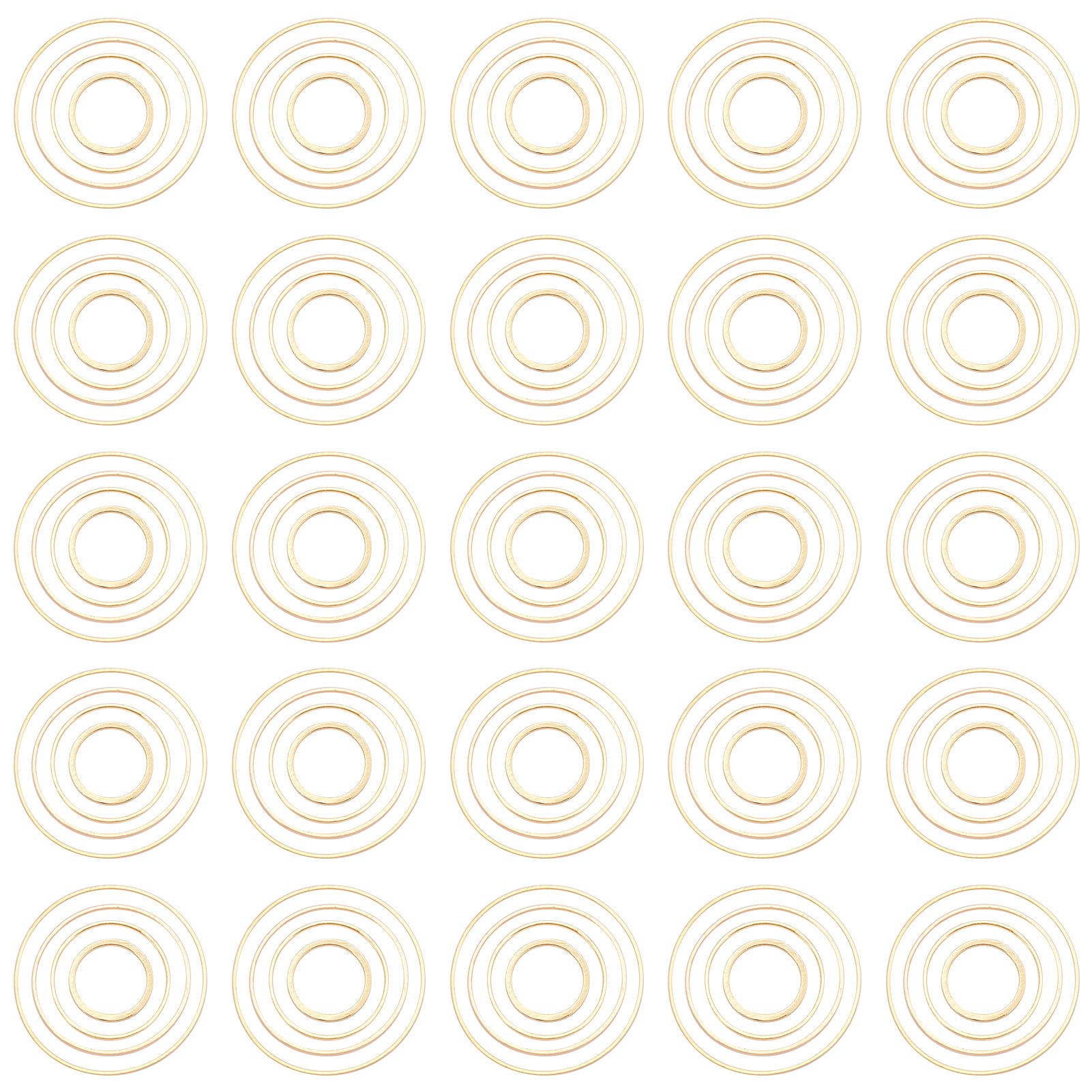 SUNNYCLUE 120pcs 4 Size Earring Charm Connector Links Mini Circle Charms Round Blank Frame Stainless Steel Pendant for Earring Making DIY Jewelry Making Findings