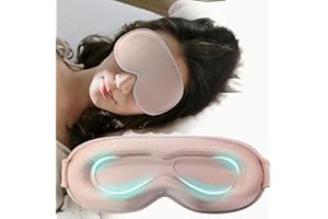 CLOMAY Weighted Eye Mask Cover for Sleeping - Eye Masks for Sleep with Adjustable Strap, Lash Extension Eye Covers for Women Men, 3D Contoured, Plane Travel Essentials, Blindfold for Meditation (Pink)