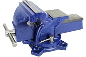 HFS(R) 4" Heavy Duty Bench Vise Anvil with 360° Swivel Locking Base Desktop Clamp - FS Blue Design