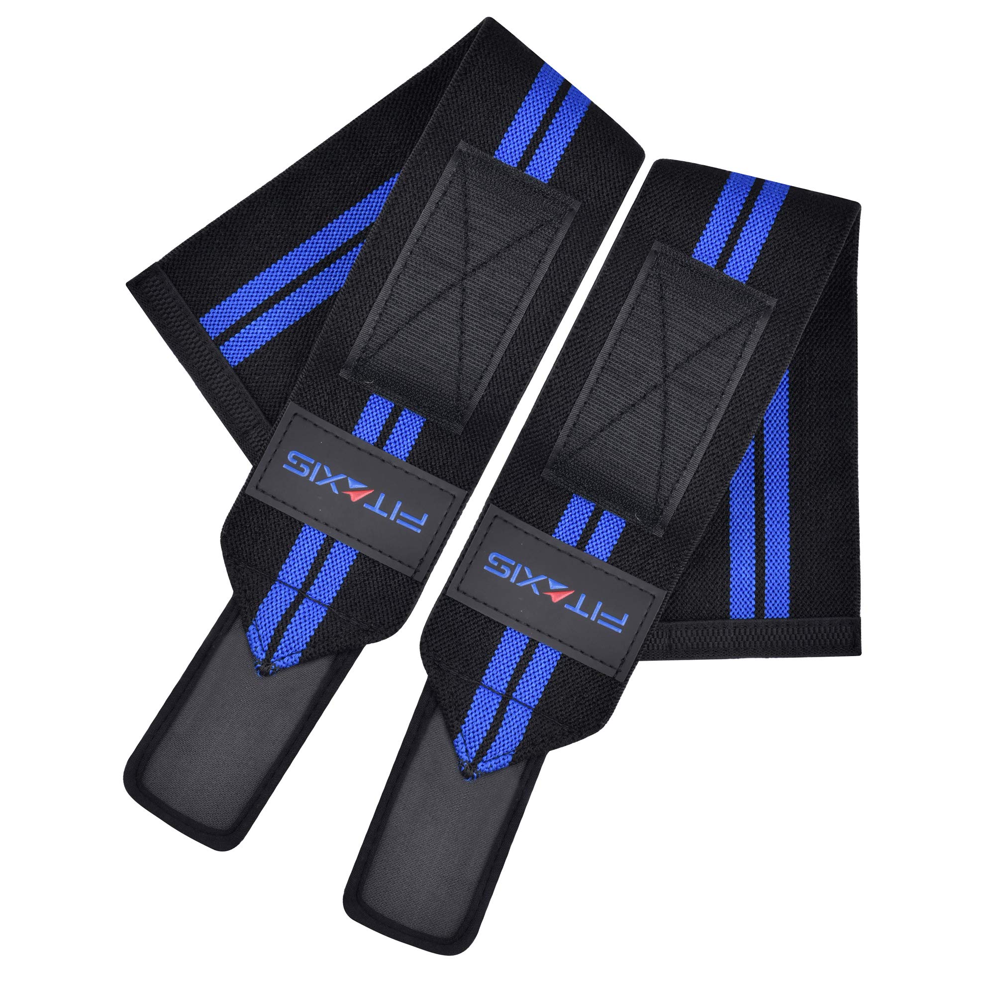 FITAXIS Muñequeras | Wrist Wraps/Bands for Gimnasio Fitness Crossfit Weightlifting para Hombres y Mujeres (Black/Blue, 18\