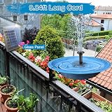 Yzert Solar Fountain 1.8W Glass 8 Nozzles 9.84ft Cable Black view 3