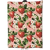amepay Strawberry Floral Blanket Gifts for Kids Adult Women,Sweet and Fresh Fruit Throw Blankets,Soft Comfy Lightweight for Room Couch Bed Sofa Modern Decor,Spring and Summer Lover 60x50in