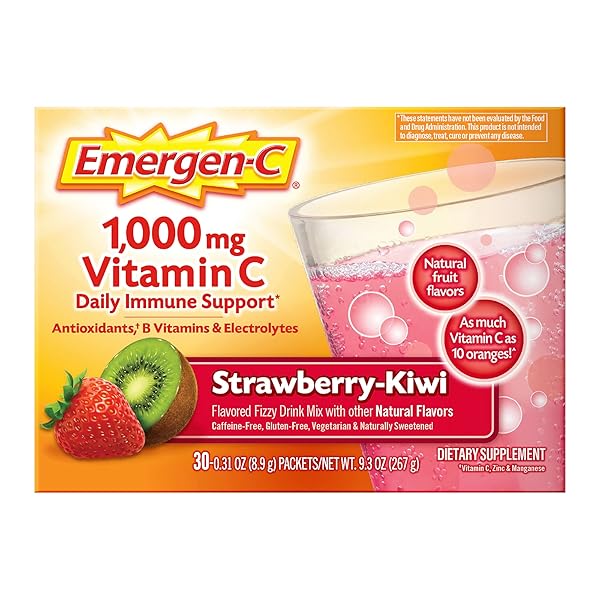 EMERGEN-C 1000MG VITAMIN C IMMUNE SUPPORT POWDER STRAWBERRY...