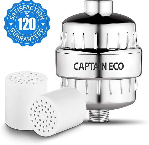 Eco Shower Filter With 2 Cartridges Shower Curtain For Adult