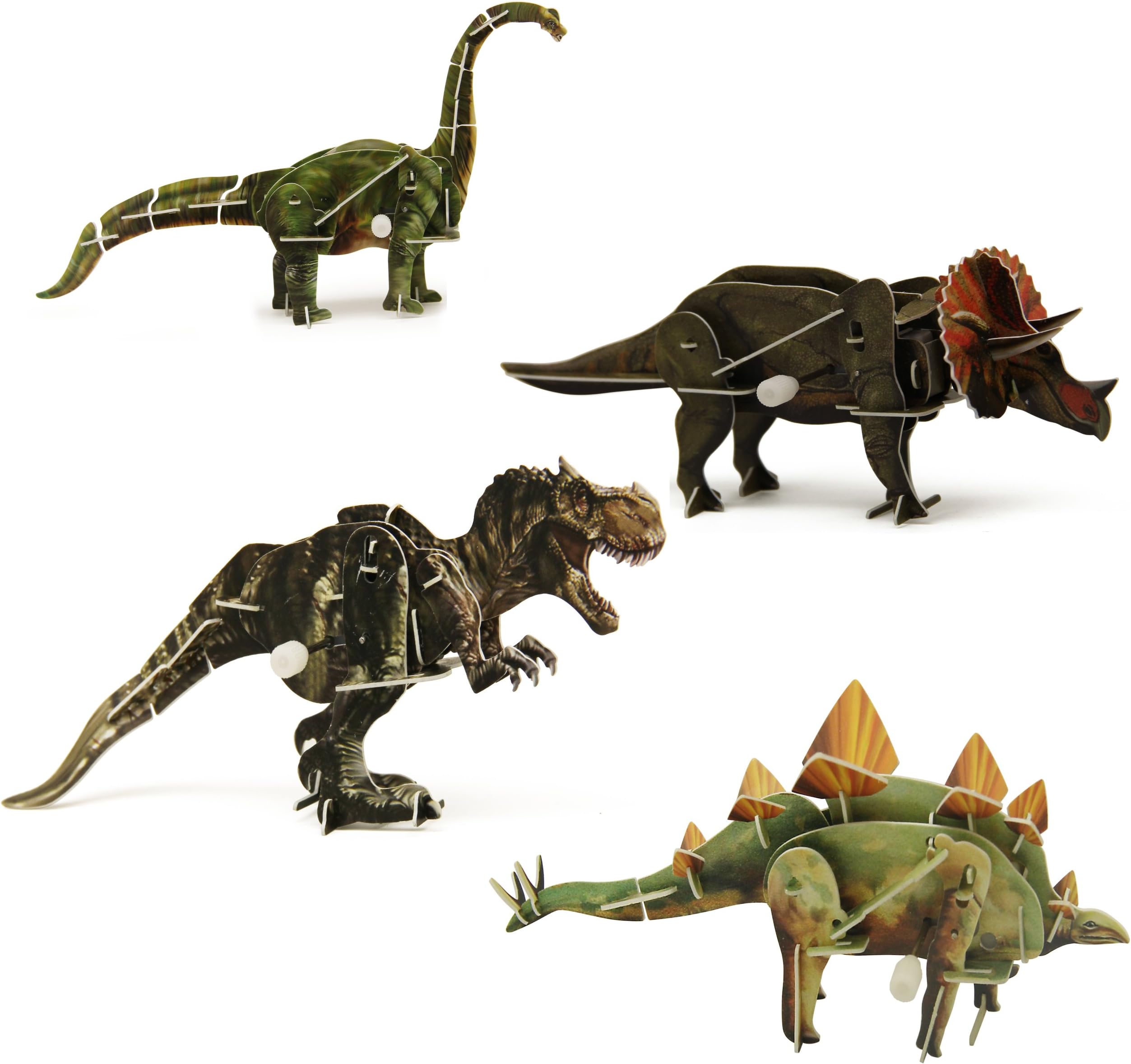 WeGlow International 3D Dinosaur Wind Up Multi Puzzle, 4-Pack