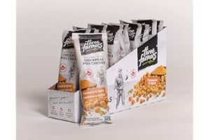 Three Farmers – Roasted Chickpeas | Turmeric & Spice | 12 Pack – 40g Snack Packs | Gluten-Free | Vegan | Kosher | Plant Prote