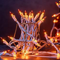 YULETIME 200ct Orange String Lights, 66ft UL