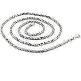 mysilverworld Solid 925 Sterling Silver Men's King Byzantine Round Chain Necklace