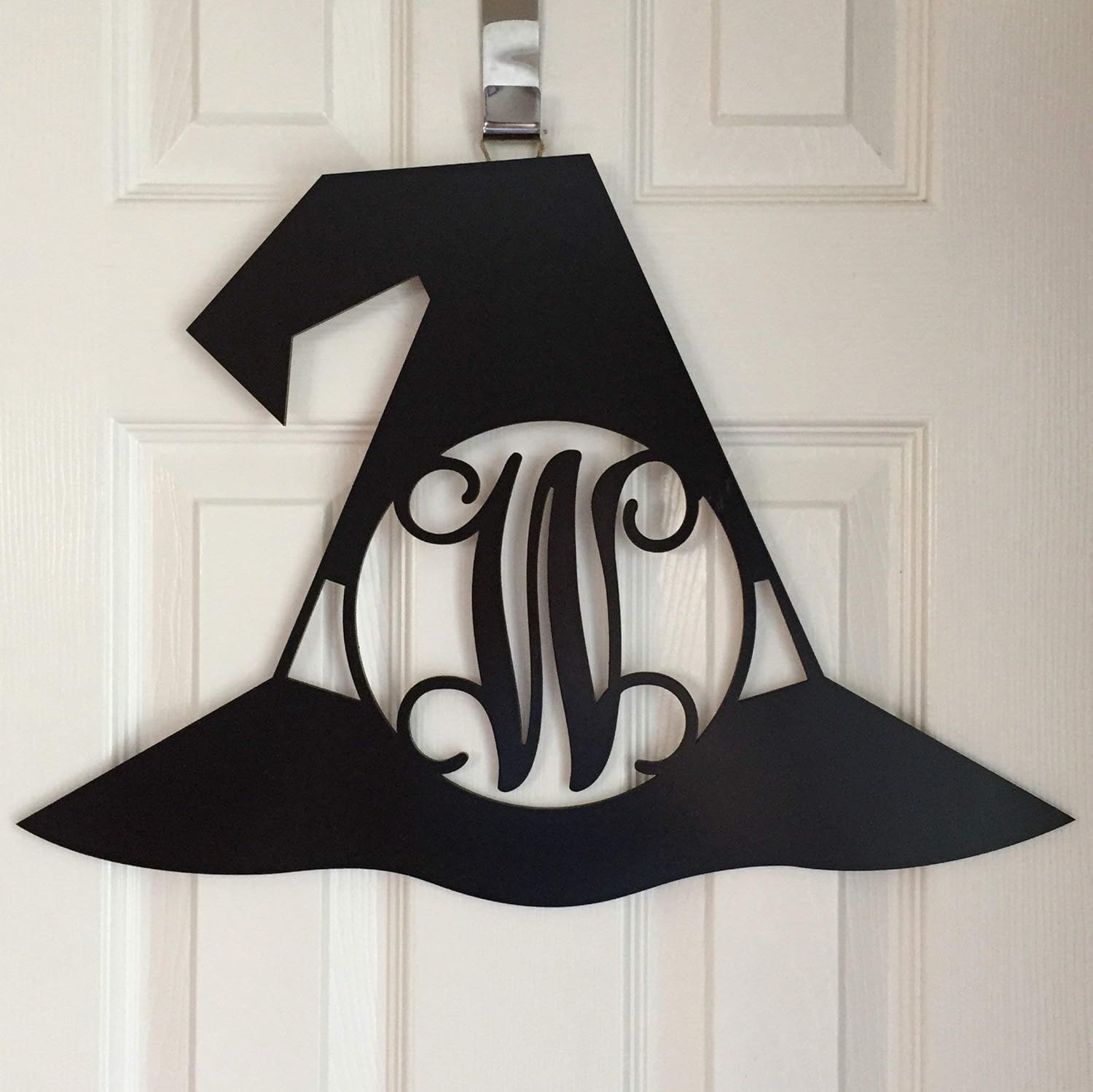 Monogram Witch Hat Door Hanger Witch Hat Wreath