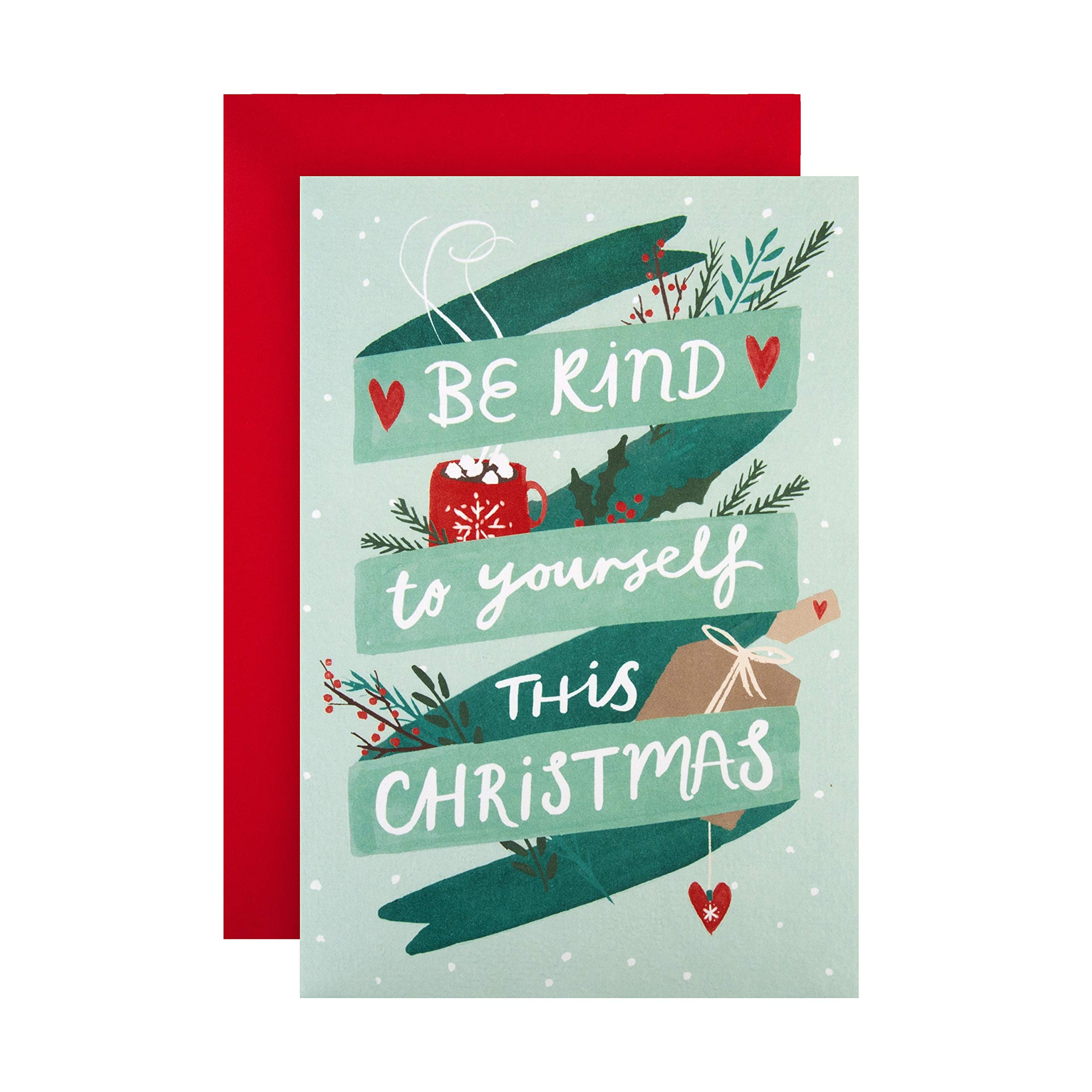 Hallmark State of Kind Christmas Card - Contemporary Be Kind To Yourself Design