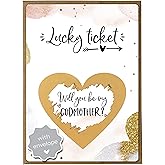 Joli Coon Will You Be My Godmother Scratch Off Card with Envelope - Godmother Proposal Card - Godmother Gift Idea