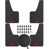 XUKEY Universal Mud Flaps, Front and Rear Deluxe Molded Black Splash Guards, PP+TPO Plastic, 4-Pack Set with Screw Fixings, for Car, Pickup, SUV, Van, Truck(R.S MUD Flaps Logo)