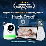 Babysense Full HD Split-Screen Baby Monitor with 2 PTZ Cameras 6 Color Night view 2