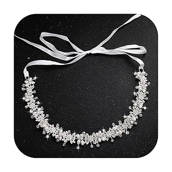 Amazon Com Cool Guy Clear Crystal Bridal Hair Vine Pearls