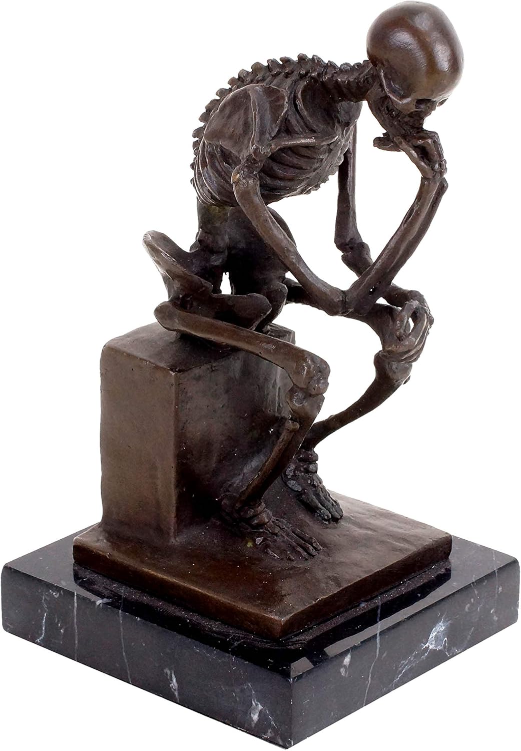 Kunst & Ambiente The Thinker by Milo Bronze Figurine Skeleton