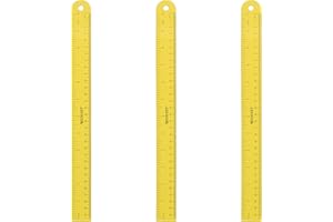 Westcott ‎16264 Magnetic Flexible Rulers, 12 Inch, Yellow (3 Pack)