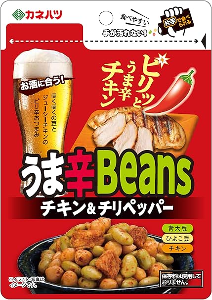 Amazon カネハツ食品 うま辛ビーンズ チキン チリペッパー 60g 10個 カネハツ食品 Abofk おつまみ 珍味 通販
