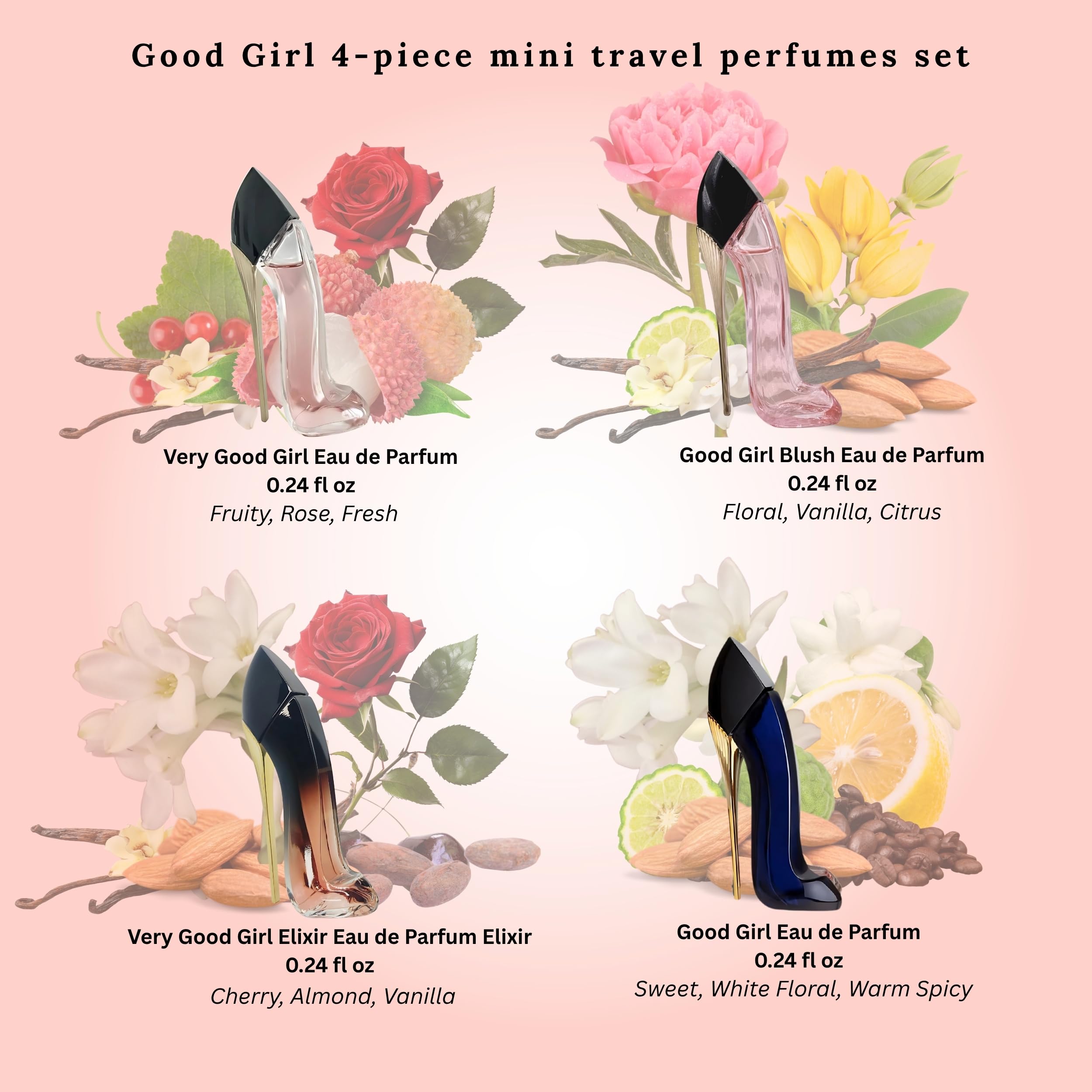 Carolina Herrera Good Girl Perfume for Women Mini Gift Set Splashes EDP 0.24 Ounce