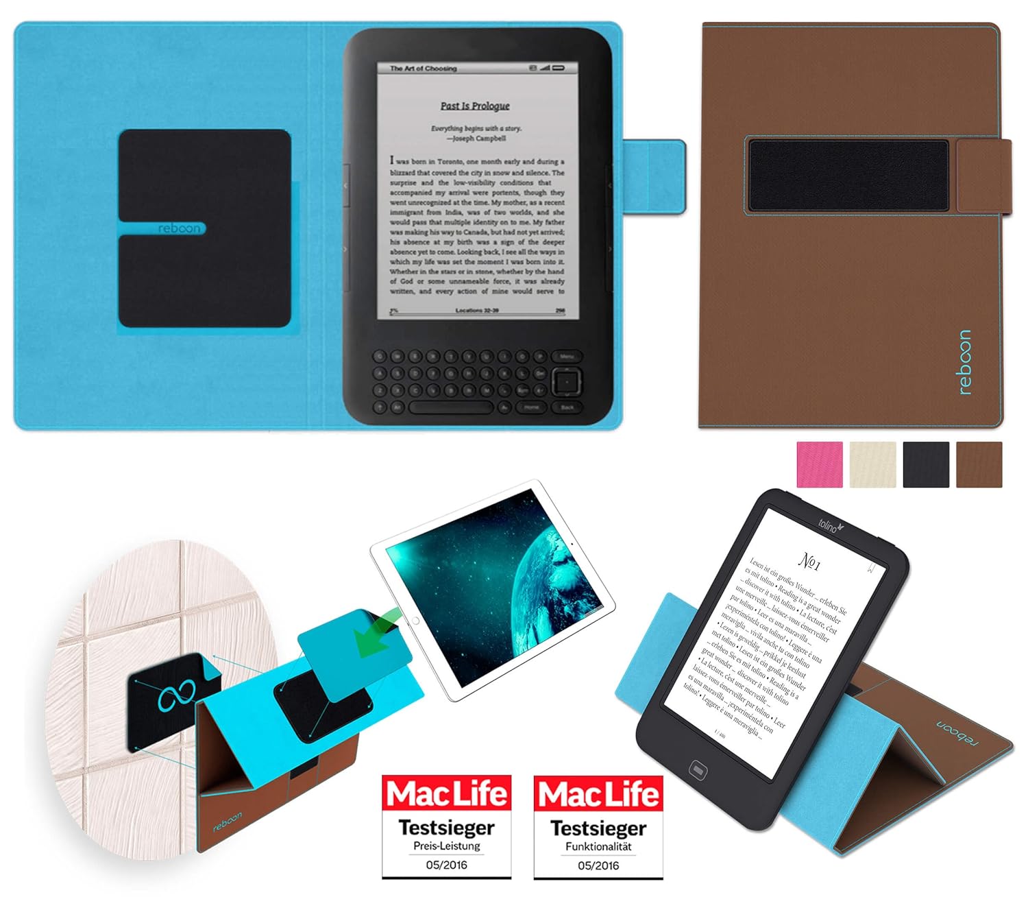 Hülle für Amazon Kindle Keyboard 3G Tasche Cover Case Bumper in Braun