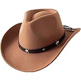 Lanzom Kids Girls Boys Cowboy Cowgirl Hat with Buckle Belt Toddlers Felt Western Hat