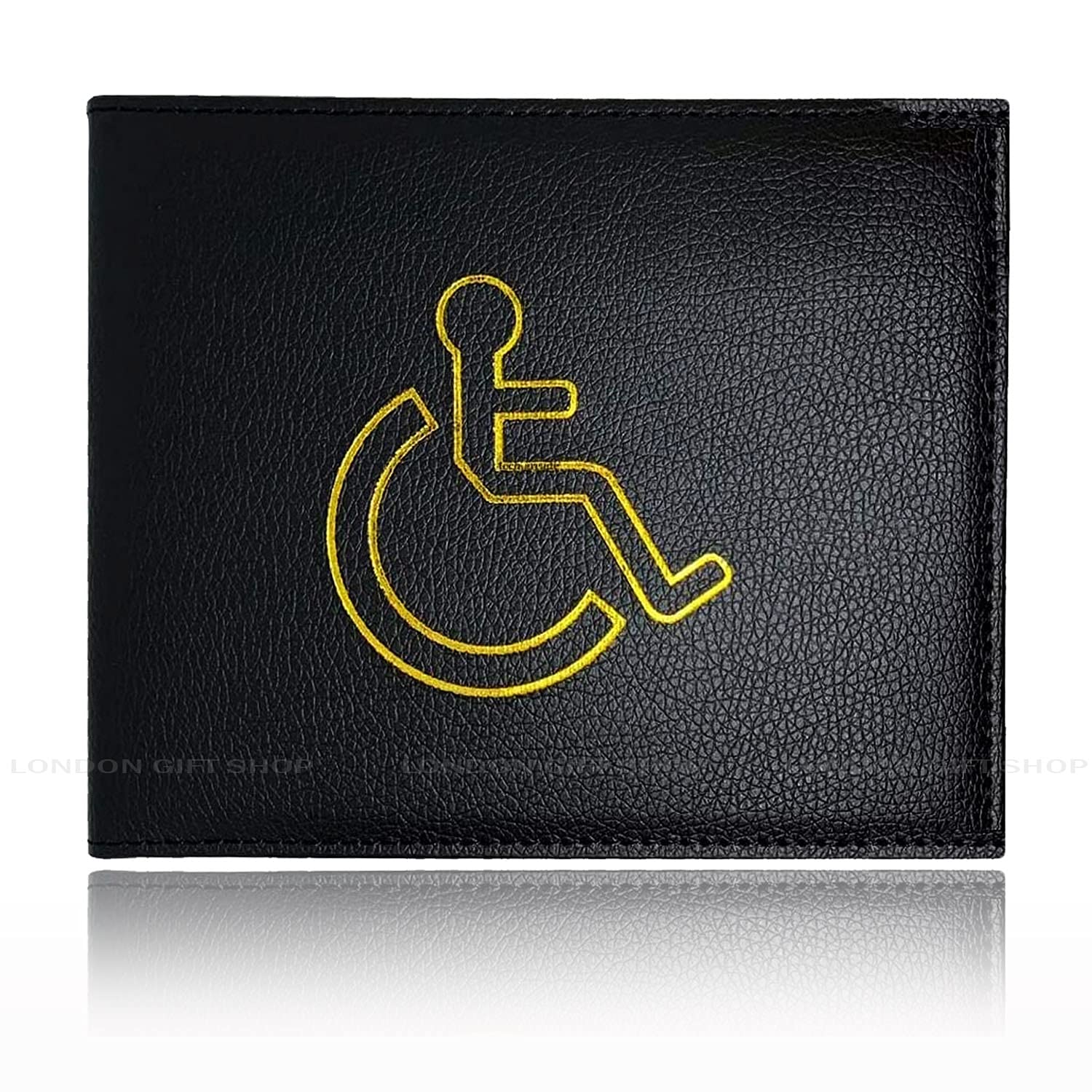 AKH® PU Leather Disabled Badge Holder Wallet - Blue Badge Timer Holder - Hologram Safe (Black)