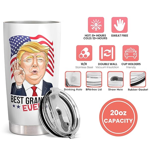 MOCOSWEETIES GIFTS FOR GRANDMA – BIRTHDAY, MOTHERS DAY, CHRISTMAS GRANDMA GIFTS FROM GRANDCHILDREN GRANDSON – UNIQUE GIFT IDEAS FOR GRANDMOTHER FROM GRANDCHILDREN, GRANDKIDS – 20 OZ WHITE TUMBLER