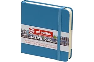 ROYAL TALENS Tarence T9314-214M Art Creations Sketchbook, Drawing Notebook, 4.7 x 4.7 inches (12 x 12 cm), Lake Blue, Thickness: 4.9 oz/sq ft (140 g/m2), Fine, Acid Free Paper, 80 Sheets Bound