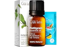 Gya Labs Petitgrain Essential Oil for Skin - 0.34 Fl Oz - 100% Pure Natural Petitgrain Oil for Diffuser, Hair, Aromatherapy, Massage & Candle Making - Woodsy & Floral Scent