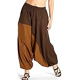 The Veshti Company Boho Wide Leg Yoga Pants Pyjama Parachute Pant with Pockets for Women Cotton Loose Flowy Lounge Harem Pant