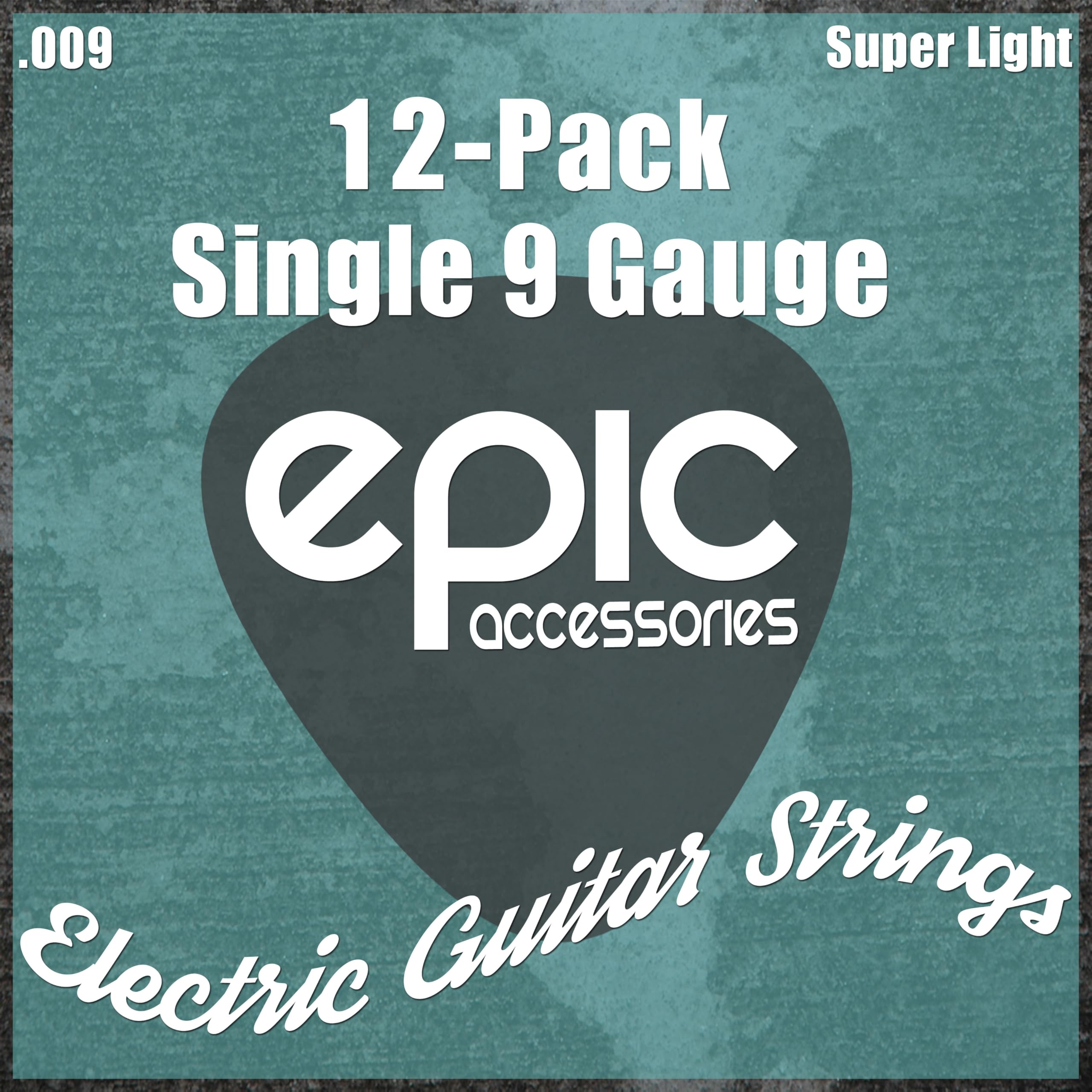 12-Pack .009 Gauge High E String Single Electric Guitar Strings Individually Wrapped 9 Gauge Pack of 12