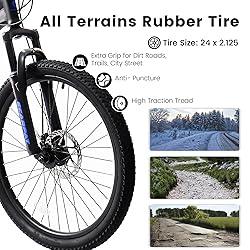 Ecarpat 24 Inch Mountain Bike, Dual Full Suspension