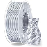 ELEGOO Silk PLA Filament 1.75mm Silver Grey 250g, Shiny 3D Printer Filament Dimensional Accuracy +/- 0.02mm, 250g Spool Fits for Most FDM 3D Printers