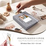 Vienrose Small Photo Albums 6x4 2 Pack Linen Grey 26 Pages Holds 52 Pictures view 3