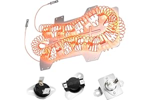 MONKEMON Dryer Heating Element DC47-00019A for Samsung Dv45h7000ew/a2 Dv40j3000ew/a2 Dv42h5000ew/a3 Dve50m7450w/a3 Dv48h7400ew/a2 Dryer Heater Element, DC96-00887A & DC47-00016A Fuse, DC47-00018A Thermostat
