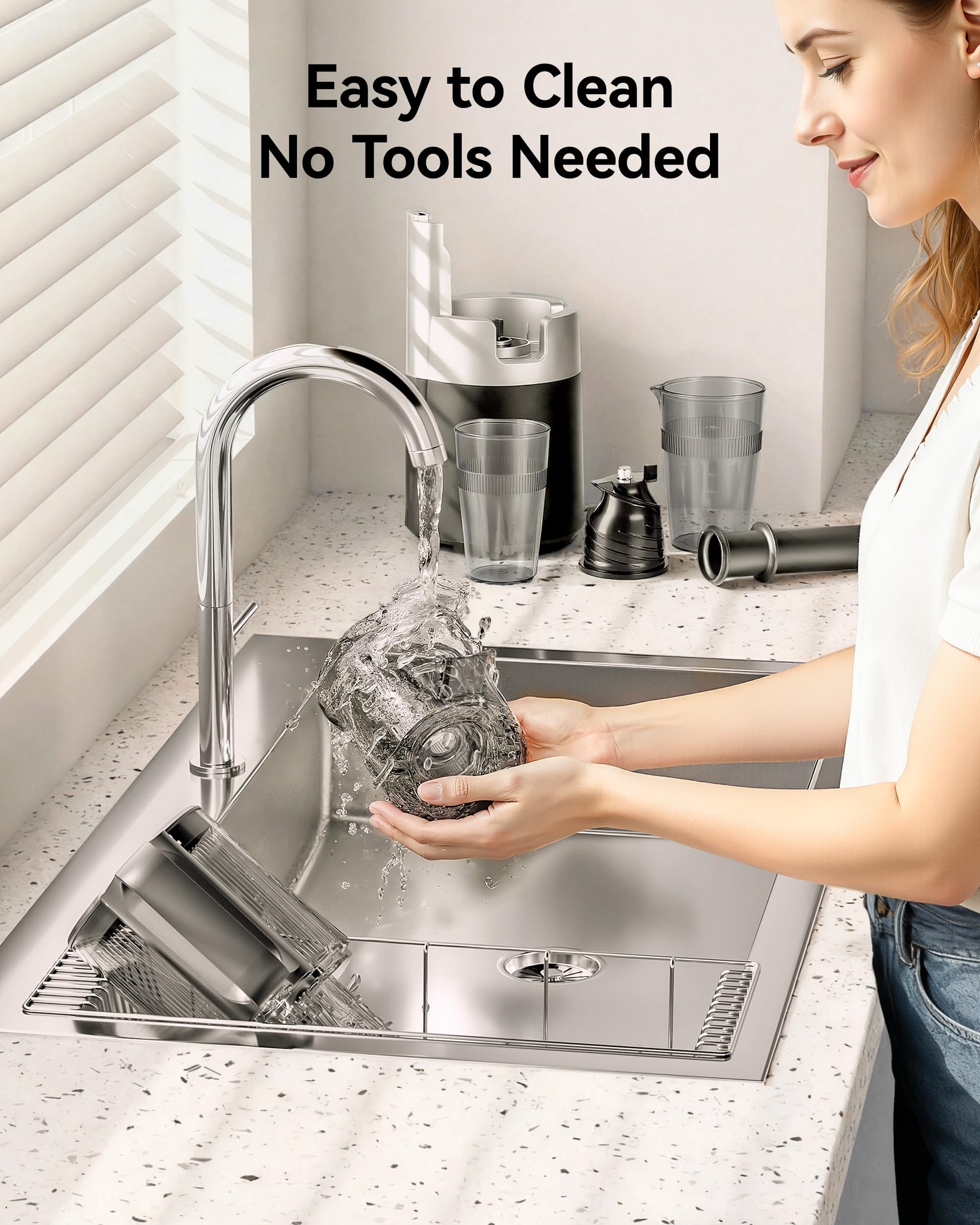 EUHOMY Cold Press Juicer Machines, 135mm&1.8L Feeding Chute for Whole Fruits and Vegetables-Liberate Your Hands, 220W Slow Masticating Juicer with Auto-cutting Auger, Safety Lock