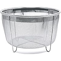 Cuisinox Stainless Steel 6 Quart Steamer Basket with Silicone Handle for Instant Pot Steaming Vegetables Eggs Meats Bone Brot
