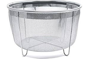 Cuisinox Stainless Steel 6 Quart Steamer Basket with Silicone Handle for Instant Pot Steaming Vegetables Eggs Meats Bone Brot