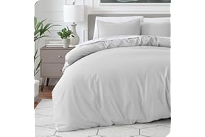 Bare Home Bedding Duvet Cover Queen Size - Premium 1800 Super Soft Collection - Lightweight, Cooling - Soft Breathable Bedding Duvet Cover (Queen, Cloud Grey)