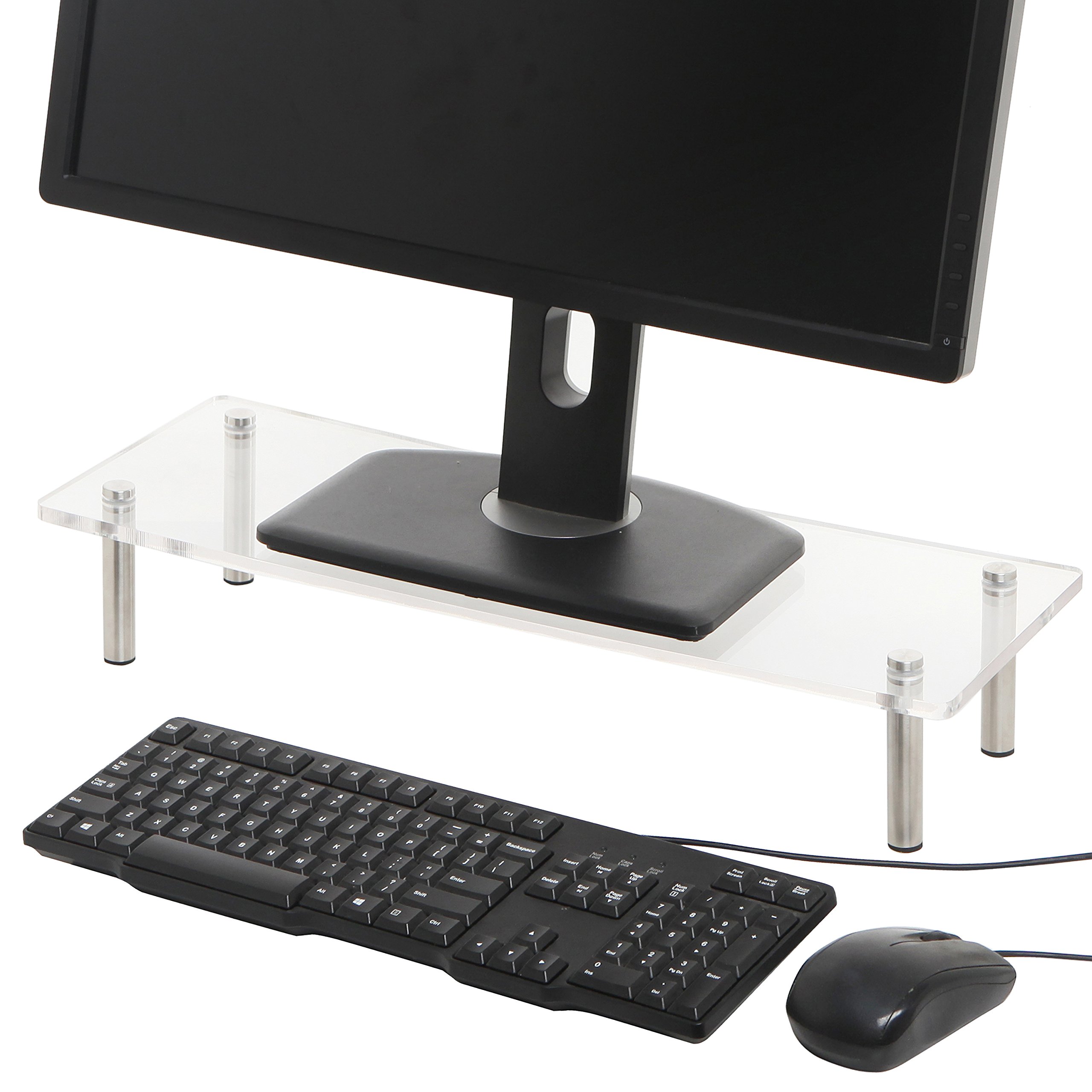 Buy Clear Acrylic and Stainless Steel Computer Monitor Riser Stand