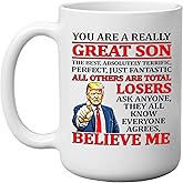 DAJDC Funny Best Son Sarcastic Coffee Mug Novelty Cup Great Gift Idea For Him Boy (Son)
