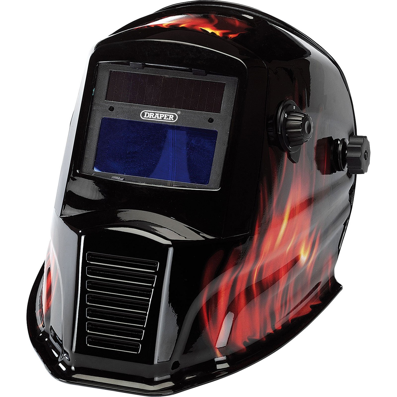 Draper WGH4 Solar Powered Auto-Welding and Grinding Helmet-Flame, Blue