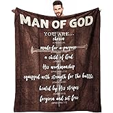Sbangtu Christian Gifts for Men, Religious Gifts for Men Faith, Birthday Spiritual Inspirational Present for Christian Man, Bible Biblical Present for Man Blanket 50"X60"